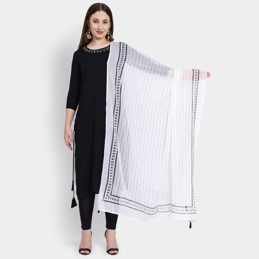 Ladies' Dupatta, White, large image number null